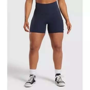 Gymshark Legacy Logo Tight Shorts Heavy Blue B7a4g Uctn XXS