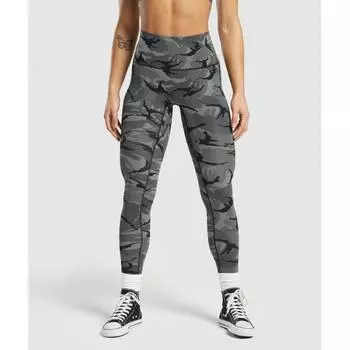 Gymshark Legacy Printed Regular леггинсы Pitch Grey B7A4Q GCMD