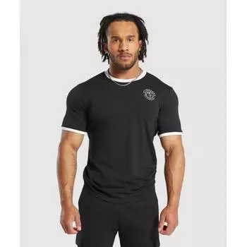 Gymshark Legacy Ringer T shirT Black whiTe A1b5d Bb3f S