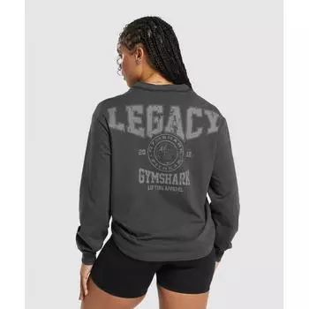 GYMSHARK Legacy Топ с длинными рукавами Асфальтовый Серый B7A2N GCBZ