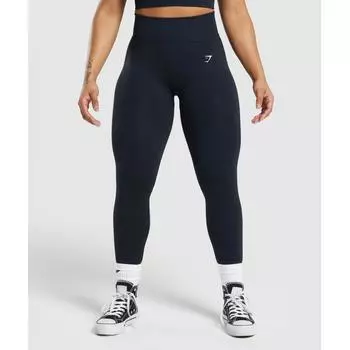 Gymshark Lift Contour Seamless Leggings Midnight Blue Black Marl B6a9c Ucvj XXS
