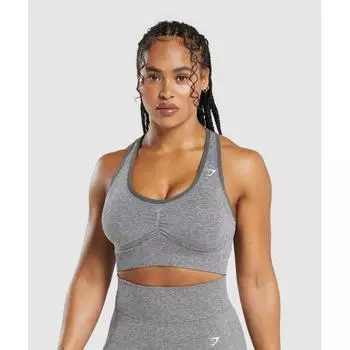 Gymshark Lift Contour Seamless Sports Bra Brushed Grey White Marl B6a6r Gcrt XS