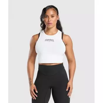 Gymshark Lifting Essentials Cropped Tank White B2b3c Wb57 S