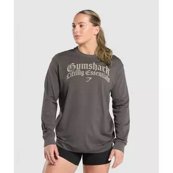 Gymshark Lifting Essentials топ с длинным рукавом серо-фиолетовый B2b3j Pbvr XS