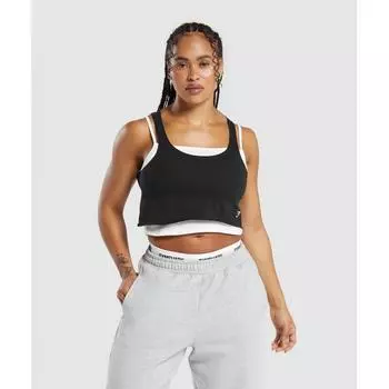 GYMSHARK Lifting Майка 2 в 1 Белый Черный B6A9X WB86 XXS