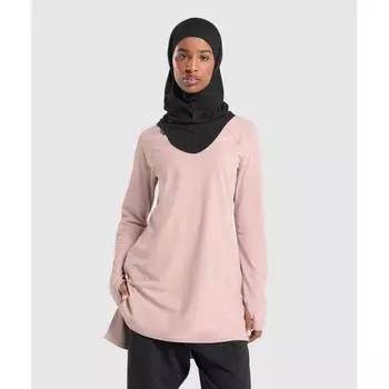 GYMSHARK Long Line Long Sleeve Top Muted Pink B5A8Y KB68