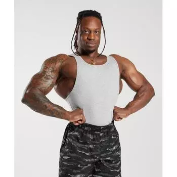 GYMSHARK Майка в рубчик 1PK Серая A5A8H GCG0 XS