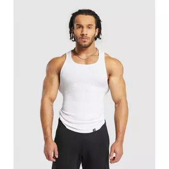 GYMSHARK Майка в рубчик, 3 шт., белая A5A2E WCD0 S