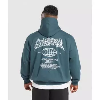 Gymshark Metal Lifting Graphic Hoodie Cargo Blue A7a1h Uctp XS