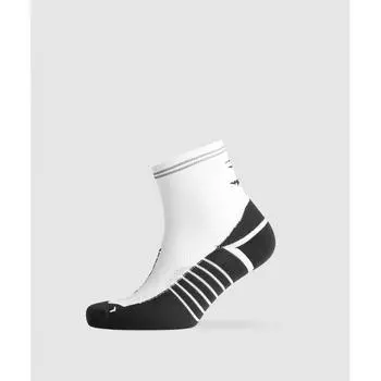 Gymshark Mid Running Socks White Black I3a1i Wb86 S