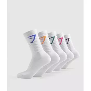 Gymshark Носки Crew Socks 5pk Синие Фиолетовые Бирюзовые Розовые Оранжевые I3a1y Uc0k S