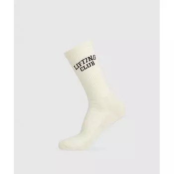 Gymshark Носки Gfx Lifting Club Crew, одинарные, экрю, белые I1b3j Wcc9 S