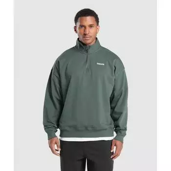 Gymshark Отдых День Толстовки 1 4 Zip Slate Teal A3a3z Tbnh XS