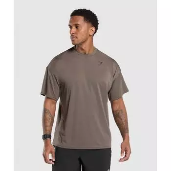 GYMSHARK Oversized-футболка Camo Brown A6A4W NBY9 XS