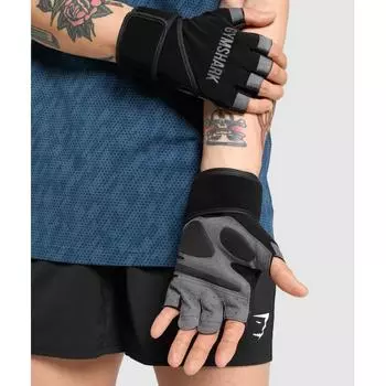 GYMSHARK Подъемные перчатки с обертыванием, черные I1A4B BBBB L