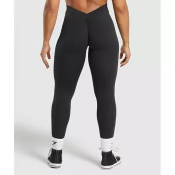 Gymshark Поднимающиеся леггинсы с укороченным поясом, черные B1b7b Bb2j XS
