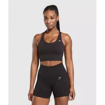 Gymshark Поднимите бесшовную миди-танк с полкой глубиной фиолетовый черный меланж B2c9q Pb1l XS