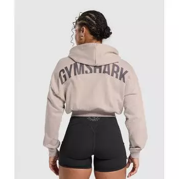 GYMSHARK Power Midi Толстовка на молнии Stone Pink B7A3C KBS4