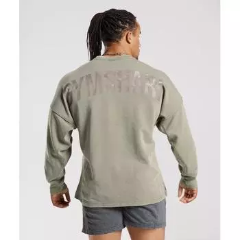 Gymshark Power Washed Crew Ecru Brown A2a8c Nb43 XS
