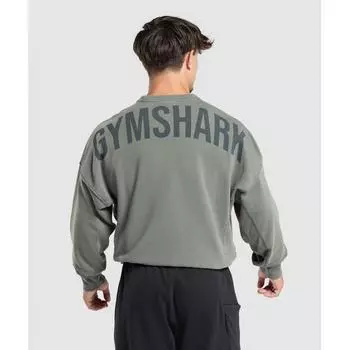 GYMSHARK Power Washed Crew Slate Teal A2A8C TBRM XS