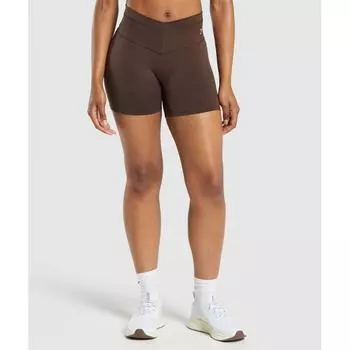 GYMSHARK Повседневный передний пояс с V-образным вырезом Архив Коричневый B8A6K NBY8 XS