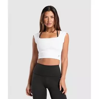 Gymshark Повседневный укороченный топ CS Trend белого цвета B9a4w Wb57 S