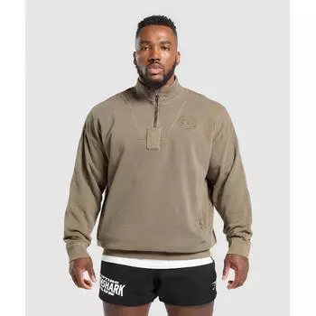 Gymshark Premium Legacy 1 4 Zip Camo Brown A7a3m Nb4s XS