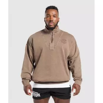 Gymshark Premium Legacy 1 4 Zip Soft Brown A7a3m Ncrd XS