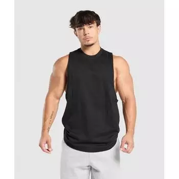 Gymshark Premium Lifting Drop Arm Tank Black A5a4w Bb2j XS