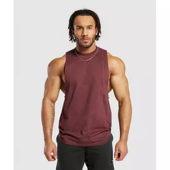 GYMSHARK Premium Lifting Drop Arm Tank Бордовый Коричневый A5A4W RBQV XS