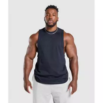 Gymshark Premium Lifting Drop Arm Tank Heavy Blue A5a4w Uctn XS