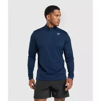 GYMSHARK Прибытие 1 Пуловер на 4 молниях Темно-синий A3A1S UB9P XS
