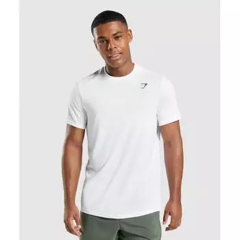 GYMSHARK Прибытие Футболка стандартного кроя, белая A2A1J WBBM XXL