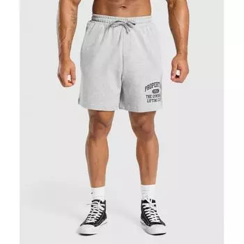Gymshark Property Of 7 Shorts Light Grey Core Marl A6a4h Gbcn XS