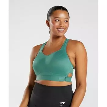 GYMSHARK Racerback Спортивный бюстгальтер с высокой поддержкой Hoya Green B4A3C EBRF