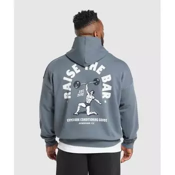 Gymshark Raise The Bar Hoodie Iron Blue A4a7c Uctm XS