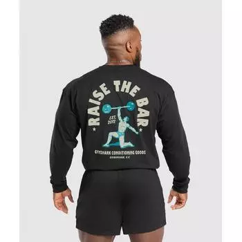 Gymshark Raise The Bar Long Sleeve T shirT Black A1c2n Bb2j S