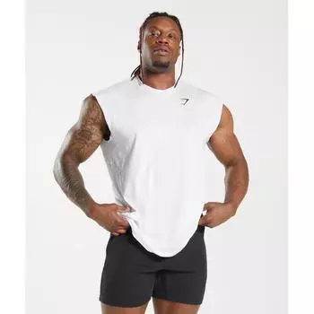 Gymshark React Cut Off Tank Белый A2a8p Wbbm XS