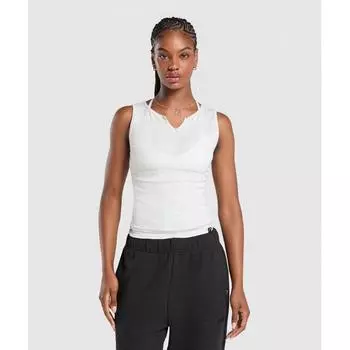 Gymshark Rest Day Rib Top Белый меланж B9a7e Wb60 XXS