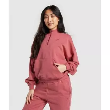 GYMSHARK Rest Day Sweats 1 2 Пуловер на молнии Bros Heritage Pink Marl B3A9J KB1X