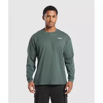 GYMSHARK Rest Day Sweats Long Sleeve T Shirt Slate Teal A3A4C TBNH XS