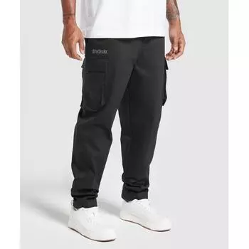 GYMSHARK Rest Day Тканые брюки-карго, черные A4A7Z BB2J