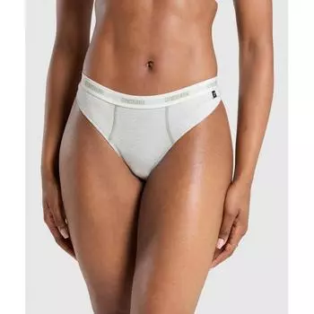 GYMSHARK Rib High Rise Thong Bros Frost White Marl B7A3O WB60 XS