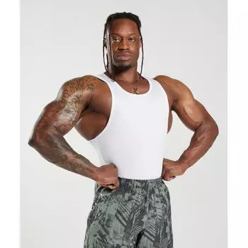 Gymshark Ribbed Tank 1pk White A5a8h Wb57 XS