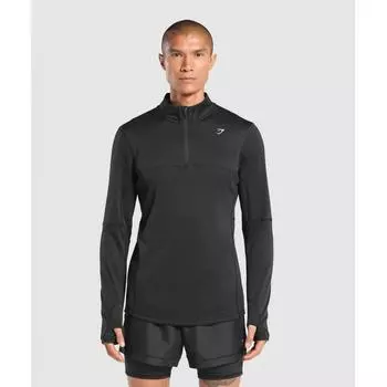 Gymshark Running 1 4 Zip Черный A6a7m Bb2j XS