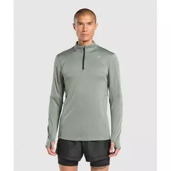 Gymshark Running 1 4 Zip Unit Зеленый A6a7m Ecjf XS