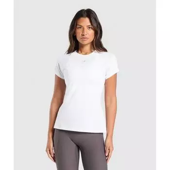 Gymshark Running Top White B2b4g Wb57 M