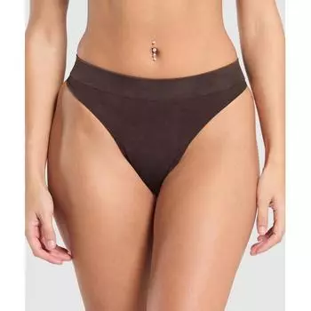 Gymshark Seamless High Leg Thong Heritage Brown B6a6u Ncs7 XS