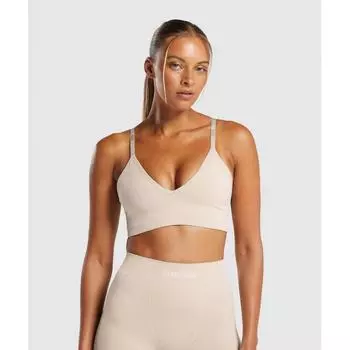 Gymshark Seamless V Neck Bralette Pebble Grey B6a7k Gb7p XS