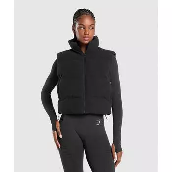 Gymshark Sherpa Gilet Black B1c8g Bb2j XS